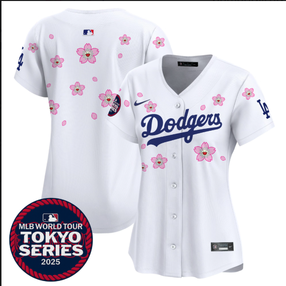 Women Los Angeles Dodgers Tokyo Series 2025 white blank Limited Stitched Jersey->women mlb jersey->Women Jersey